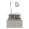 Tuhome Adele Floating Nightstand with Drawer and Open Storage Shelves- Light Gray MLZ9408 - alternate 3